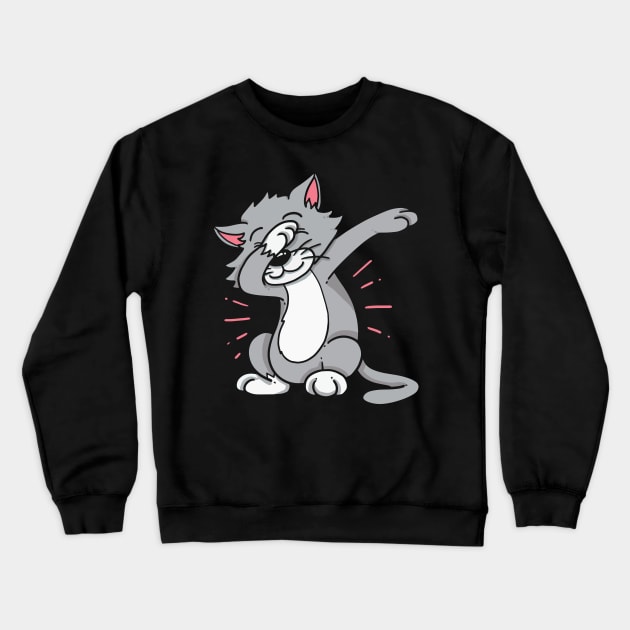 Dabbing Cat Crewneck Sweatshirt by Nowhereman78